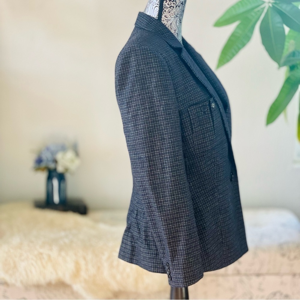 Jason Wu Wool Gingham Plaid Check Blazer, Size 6 - Picture 6 of 12